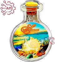 Магнит печать на зеркальном пластике Колба Ракушки Анапа 33931 33931 - фото 94926