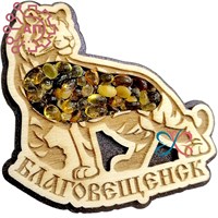 Магнит с янтарем Тигр Благовещенск 103 103 - фото 94971