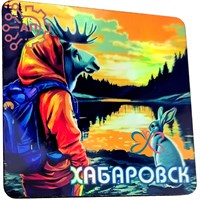 Магнит I голограмма серии "Сталкер" Лось с зайцем 2 Хабаровск 33981 33981 - фото 95044