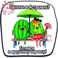 Магнит I Стикер Арбуз "Приехал" Астрахань 34092 34092 - фото 95855