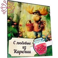 Магнит I с прищепкой Лось с баночкой варенья Карелия 34162 34162 - фото 96065