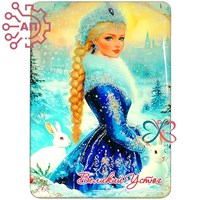 Шкатулка малая резная со смолой Новый год вид 2 Великий Устюг 34516 34516 - фото 96849