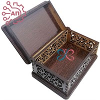 Шкатулка малая резная со смолой Новый год вид 2 Великий Устюг 34516 34516 - фото 96850