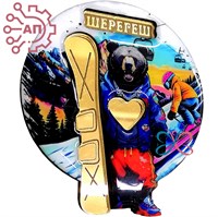 Магнит II со смолой и фурнитурой Медведь сноубордист Шерегеш 34585 34585