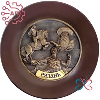 Тарелка сувенирная с 3D вставкой из гипса Коллаж вид 1 Рязань 34599 34599