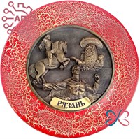Тарелка сувенирная с 3D вставкой из гипса Коллаж вид 1 Рязань 34599 34599