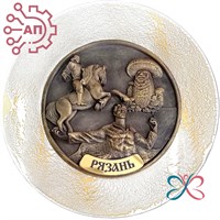 Тарелка сувенирная с 3D вставкой из гипса Коллаж вид 1 Рязань 34599 34599