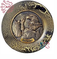 Тарелка сувенирная с 3D вставкой из гипса Пара с орлом Дербент 34601 34601