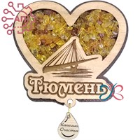 Магнит с минералами и фурнитурой Сердце с мостом Тюмень 34606 34606