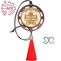 Подвеска в авто с гравировкой Хурул с кисточкой Калмыкия 26047 26047