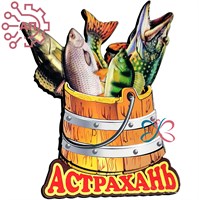 Магнит II Кадушка с рыбой Астрахань 1986 1986