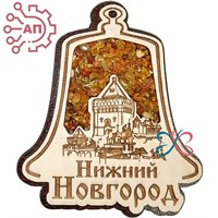Магнит с янтарем Колокол Кремль Нижний Новгород 34673 34673