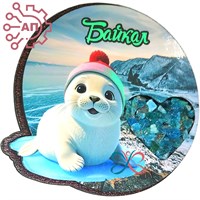 Магнит с апатитом цветной Нерпа Иркутск, Байкал 34692 34692