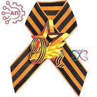 Значок цветной на Георгиевской ленте Красная звезда 2530 2530