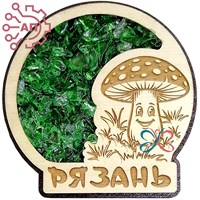 Магнит с "хризолитом" с гравировкой Мухомор Рязань 34720 34720