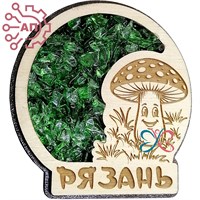 Магнит с "хризолитом" с гравировкой Мухомор Рязань 34720 34720