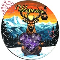 Магнит с аметистом цветной Олень Шерегеш 34730 34730