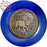 Тарелка сувенирная с 3D вставкой из гипса Тигр 34790 34790