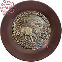 Тарелка сувенирная с 3D вставкой из гипса Тигр 34790 34790