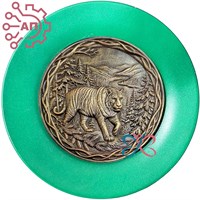 Тарелка сувенирная с 3D вставкой из гипса Тигр 34790 34790