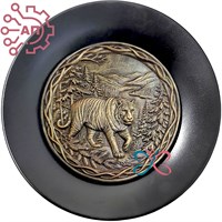 Тарелка сувенирная с 3D вставкой из гипса Тигр 34790 34790