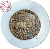 Тарелка сувенирная с 3D вставкой из гипса Тигр 34790 34790