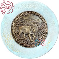 Тарелка сувенирная с 3D вставкой из гипса Тигр 34790 34790