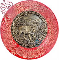 Тарелка сувенирная с 3D вставкой из гипса Тигр 34790 34790