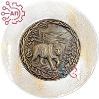 Тарелка сувенирная с 3D вставкой из гипса Тигр 34790 34790