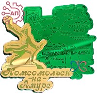Магнит II зеркальный Карта Комсомольск-на-Амуре 34803 34803