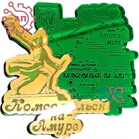 Магнит II зеркальный Карта Комсомольск-на-Амуре 34803 34803