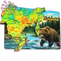 Магнит II Карта с медведем Хабаровск 34826 34826
