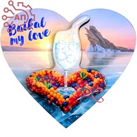 Магнит II со смолой Сердце с водой Байкал, Иркутск 34846 34846