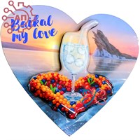 Магнит II со смолой Сердце с водой Байкал, Иркутск 34846 34846