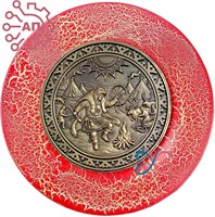 Тарелка сувенирная с 3D вставкой из гипса Шаман у костра 34857 34857