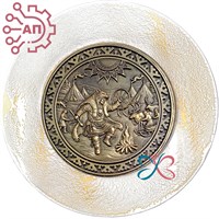 Тарелка сувенирная с 3D вставкой из гипса Шаман у костра 34857 34857