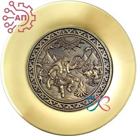 Тарелка сувенирная с 3D вставкой из гипса Шаман у костра 34857 34857