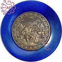 Тарелка сувенирная с 3D вставкой из гипса Шаман у костра 34857 34857