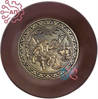 Тарелка сувенирная с 3D вставкой из гипса Шаман у костра 34857 34857