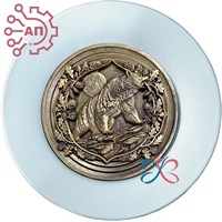 Тарелка сувенирная с 3D вставкой из гипса Медведь 34858 34858