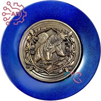 Тарелка сувенирная с 3D вставкой из гипса Медведь 34858 34858