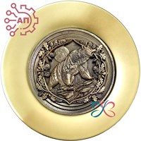 Тарелка сувенирная с 3D вставкой из гипса Медведь 34858 34858