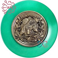 Тарелка сувенирная с 3D вставкой из гипса Медведь 34858 34858