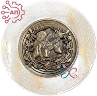 Тарелка сувенирная с 3D вставкой из гипса Медведь 34858 34858