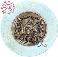 Тарелка сувенирная с 3D вставкой из гипса Медведь 34858 34858