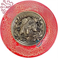 Тарелка сувенирная с 3D вставкой из гипса Медведь 34858 34858