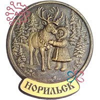 Магнит из гипса Этно девочка с оленем Норильск 34877 34877