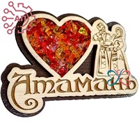 Магнит с хрусталем с гравировкой Казак с казачкой Атамань 34880 34880