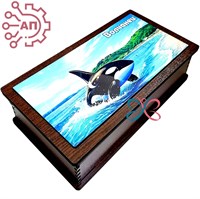 Шкатулка-купюрница со смолой 175 Пейзаж Ливадия, Находка, Волчанец 34894 34894