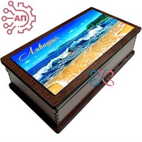 Шкатулка-купюрница со смолой 175 Пейзаж Ливадия, Находка, Волчанец 34894 34894